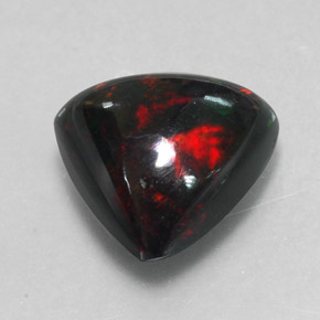 4.00 ct Multicolor Black Opal Stone, Natural Black Opal in Trillion Cabochon Shape for Sale