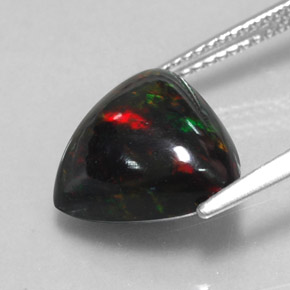 Black Opal Gemstone in 12.5 x 11.8 mm Size for Sale, Black Opal Stone in Multicolor Color