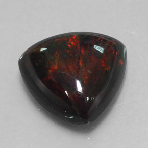 4.03 ct Multicolor Black Opal Stone, Natural Black Opal in Trillion Cabochon Shape for Sale