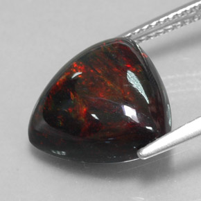 Black Opal Gemstone in 13 x 13 mm (calibrated) Size for Sale, Black Opal Stone in Multicolor Color