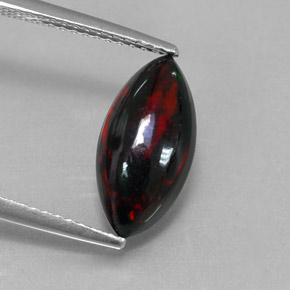 1.93 ct Multicolor Black Opal Gemstone, Black Opal Gem in Marquise Cabochon Shape for Sale.