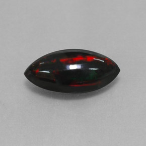 1.93 ct Multicolor Black Opal Stone, Natural Black Opal in Marquise Cabochon Shape for Sale