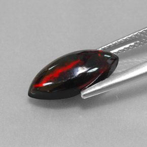 Black Opal Gemstone in 14 x 7 mm (calibrated) Size for Sale, Black Opal Stone in Multicolor Color