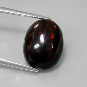 8.82 ct Multicolor Black Opal Gemstone, Black Opal Gem in Oval Cabochon Shape for Sale.