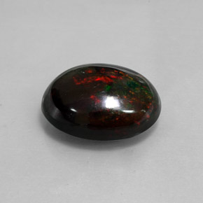 8.82 ct Multicolor Black Opal Stone, Natural Black Opal in Oval Cabochon Shape for Sale