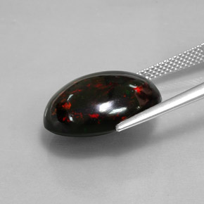 Black Opal Gemstone in 18 x 13.7 mm Size for Sale, Black Opal Stone in Multicolor Color