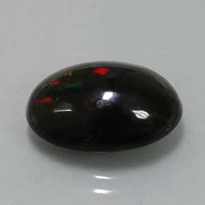 4.34 ct Multicolor Black Opal Stone, Natural Black Opal in Oval Cabochon Shape for Sale