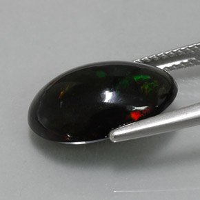 Black Opal Gemstone in 15.4 x 10.7 mm Size for Sale, Black Opal Stone in Multicolor Color
