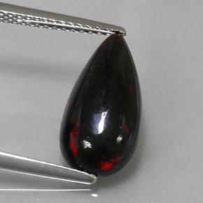 2.19 ct Multicolor Black Opal Gemstone, Black Opal Gem in Pear Cabochon Shape for Sale.