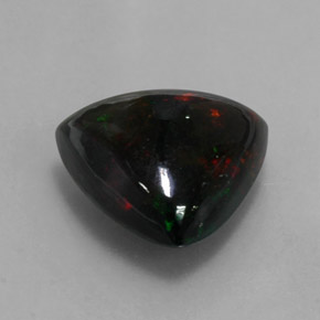3.55 ct Multicolor Black Opal Stone, Natural Black Opal in Trillion Cabochon Shape for Sale