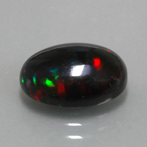 2.83 ct Multicolor Black Opal Stone, Natural Black Opal in Oval Cabochon Shape for Sale