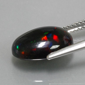 Black Opal Gemstone in 12.4 x 8.6 mm Size for Sale, Black Opal Stone in Multicolor Color