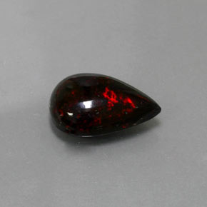 2.18 ct Multicolor Black Opal Stone, Natural Black Opal in Pear Cabochon Shape for Sale