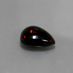 1.72 ct Multicolor Black Opal Stone, Natural Black Opal in Pear Cabochon Shape for Sale