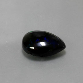 2.38 ct Multicolor Black Opal Stone, Natural Black Opal in Pear Cabochon Shape for Sale