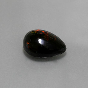 2.10 ct Multicolor Black Opal Stone, Natural Black Opal in Pear Cabochon Shape for Sale