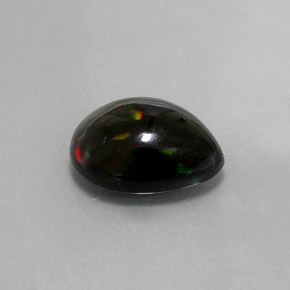 2.96 ct Multicolor Black Opal Stone, Natural Black Opal in Pear Cabochon Shape for Sale
