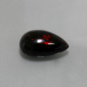 2.51 ct Multicolor Black Opal Stone, Natural Black Opal in Pear Cabochon Shape for Sale