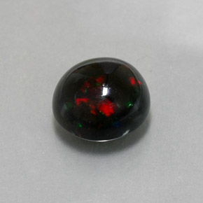 3.78 ct Multicolor Black Opal Stone, Natural Black Opal in Round Cabochon Shape for Sale