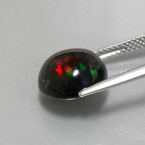 Black Opal Gemstone in 11 mm (calibrated) Size for Sale, Black Opal Stone in Multicolor Color