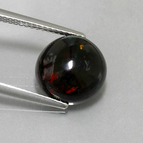2.80 ct Multicolor Black Opal Gemstone, Black Opal Gem in Round Cabochon Shape for Sale.