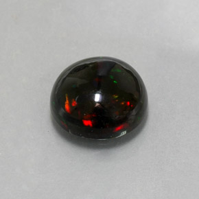 2.80 ct Multicolor Black Opal Stone, Natural Black Opal in Round Cabochon Shape for Sale