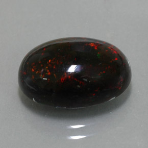 3.63 ct Multicolor Black Opal Stone, Natural Black Opal in Oval Cabochon Shape for Sale