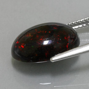 Black Opal Gemstone in 14 x 10 mm (calibrated) Size for Sale, Black Opal Stone in Multicolor Color