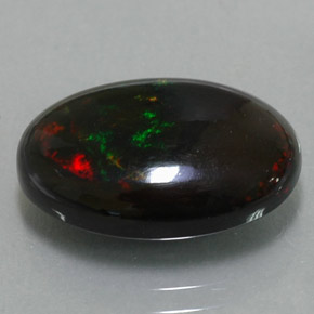 4.78 ct Multicolor Black Opal Stone, Natural Black Opal in Oval Cabochon Shape for Sale