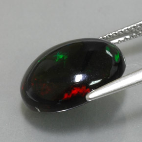 Black Opal Gemstone in 14.1 x 10.7 mm Size for Sale, Black Opal Stone in Multicolor Color