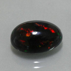 3.75 ct Multicolor Black Opal Stone, Natural Black Opal in Oval Cabochon Shape for Sale