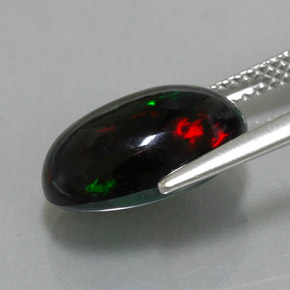 Black Opal Gemstone in 13.4 x 9.3 mm Size for Sale, Black Opal Stone in Multicolor Color