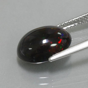 Black Opal Gemstone in 11.9 x 9 mm Size for Sale, Black Opal Stone in Multicolor Color