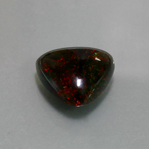 3.57 ct Multicolor Black Opal Stone, Natural Black Opal in Trillion Cabochon Shape for Sale