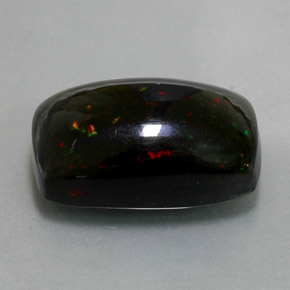 4.89 ct Multicolor Black Opal Stone, Natural Black Opal in Cushion Cabochon Shape for Sale