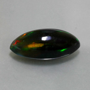 2.74 ct Multicolor Black Opal Stone, Natural Black Opal in Marquise Cabochon Shape for Sale