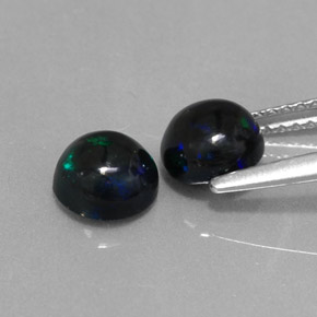 Black Opal Gemstone in 6 mm (calibrated) Size for Sale, Black Opal Stone in Multicolor Color