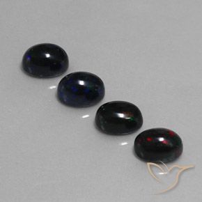 1.09ct Natural Multicolor Black Opal, Oval, Translucent
