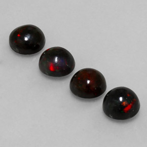 Black Opal Gemstone in 6 mm (calibrated) Size for Sale, Black Opal Stone in Multicolor Color