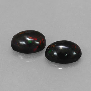 1.05 ct Multicolor Black Opal Stone, Natural Black Opal in Oval Cabochon Shape for Sale
