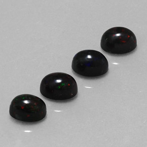 1.81 ct Multicolor Black Opal Stone, Natural Black Opal in Oval Cabochon Shape for Sale
