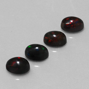 1.64 ct Multicolor Black Opal Stone, Natural Black Opal in Oval Cabochon Shape for Sale