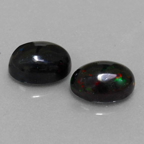 1.16 ct Multicolor Black Opal Stone, Natural Black Opal in Oval Cabochon Shape for Sale