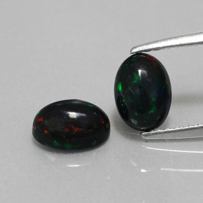1.19 ct Multicolor Black Opal Gemstone, Black Opal Gem in Oval Cabochon Shape for Sale.