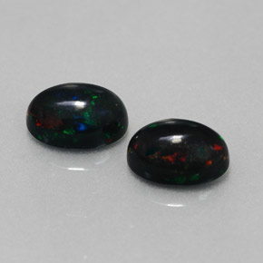 1.19 ct Multicolor Black Opal Stone, Natural Black Opal in Oval Cabochon Shape for Sale