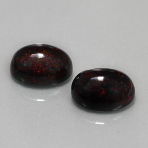 2.83 ct Multicolor Black Opal Stone, Natural Black Opal in Oval Cabochon Shape for Sale