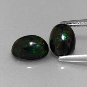 1.13 ct Multicolor Black Opal Gemstone, Black Opal Gem in Oval Cabochon Shape for Sale.