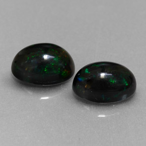 1.13 ct Multicolor Black Opal Stone, Natural Black Opal in Oval Cabochon Shape for Sale