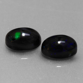 1.30 ct Multicolor Black Opal Stone, Natural Black Opal in Oval Cabochon Shape for Sale