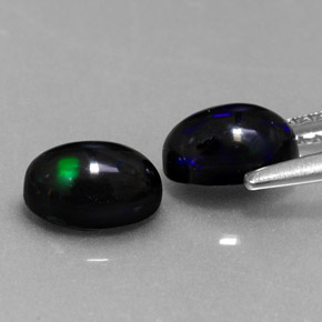 Black Opal Gemstone in 7 x 5 mm (calibrated) Size for Sale, Black Opal Stone in Multicolor Color
